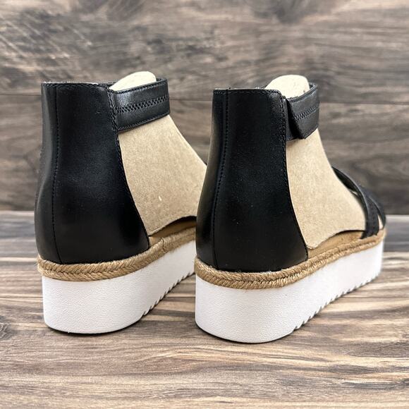 NIB Clarks Lana Glide 9M Ankle Strap Platform Comfort Sandals Black Leather - Picture 7 of 12